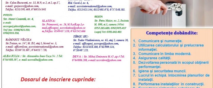 imagine Curs Instalator Instalații Tehnico-Sanitare și de Gaz