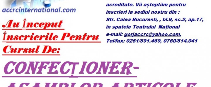 imagine CURS CONFECȚIONER- ASAMBLOR ARTICOLE DIN TEXTILE