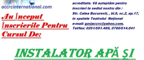 Imagine prezentare CURS INSTALATOR APĂ - CANAL