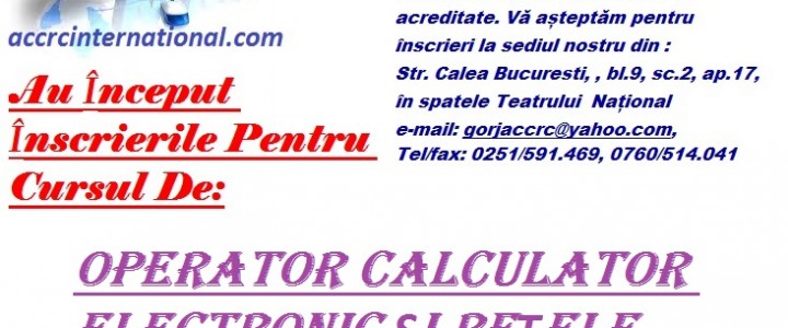 imagine Curs: OPERATOR CALCULATOR ELECTRONIC și REȚELE