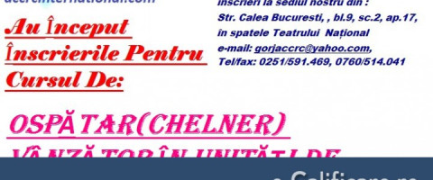 Curs Ospatar (chelner), Craiova, jud. Dolj