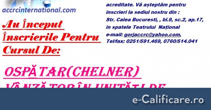 imagine CURS OSPĂTAR(CHELNER)