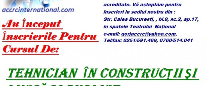 imagine Curs: TEHNICIAN  CONSTRUCȚII si LUCRĂRI PUBLICE
