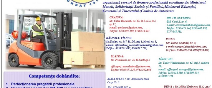 imagine Curs: STIVUITORIST, cu autorizație ISCIR