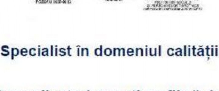 imagine Specialist in domeniul calitatii