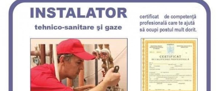 imagine INSTALATOR INSTALATII TEHNICO-SANITARE SI DE GAZ