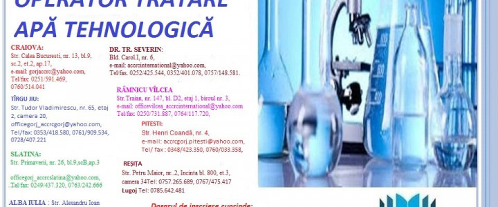 imagine Curs OPERATOR LA TRATAREA APEI TEHNOLOGICE
