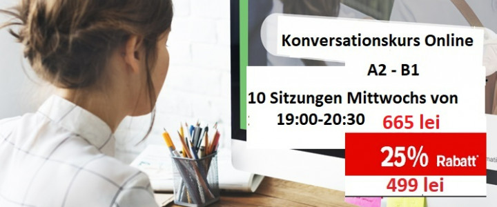 imagine 25% Reducere Curs Conversational Online Germana A2-B1